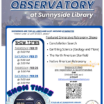 Star Lab Observatory at Sunnyside Library. Showings are for all ages and last around 45 minutes. Children under 12 with an adult please. Featured Immersive Astronomy shows: Constellation Search, Earthling Science (Geology and more), The North American Starfield, Native American Astronomy. Space is limited, preregistration is recommended. Call (970) 425-5610, ext. 2 or email sspatron@swlplibrarydistrict.org or scan (QR CODE) Show times: Thursday, Feb 19 at 5 pm, Saturday, Feb 21 @11 am, @2 pm, Thursday, Feb 26 @ 5pm, Saturday, Feb 28 @ 11 am, @ 2 pm. Starlab at Sunnyside made Possible by SIPTS, Sunnyside Elementary, Silver Spruce Academy and Sunnyside Library, Southwest La Plat Library District, 75 CR 218, Durango, CO, (970) 425-5610. ext. 2